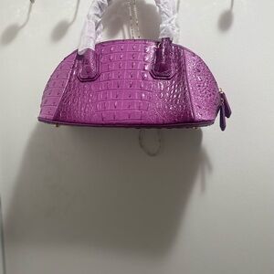 NWOT Purple Fashion Crocodile-Embossed Satchel Bag